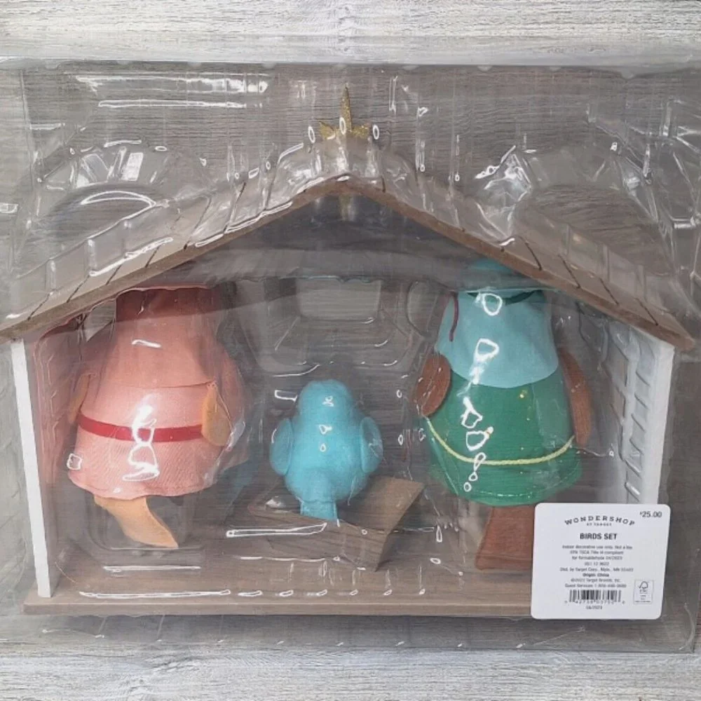 TARGET Set of 3 BIRDS NATIVITY SCENE MANGER WONDERSHOP CHRISTMAS RARE 2023 New!